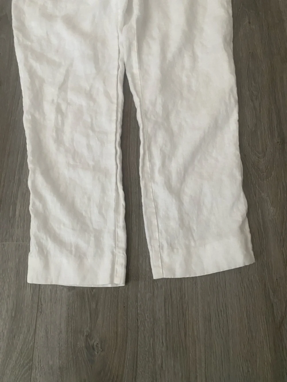 BANANA REPUBLIC Women Slim Crop Legs 100% Linen White Pants | 4